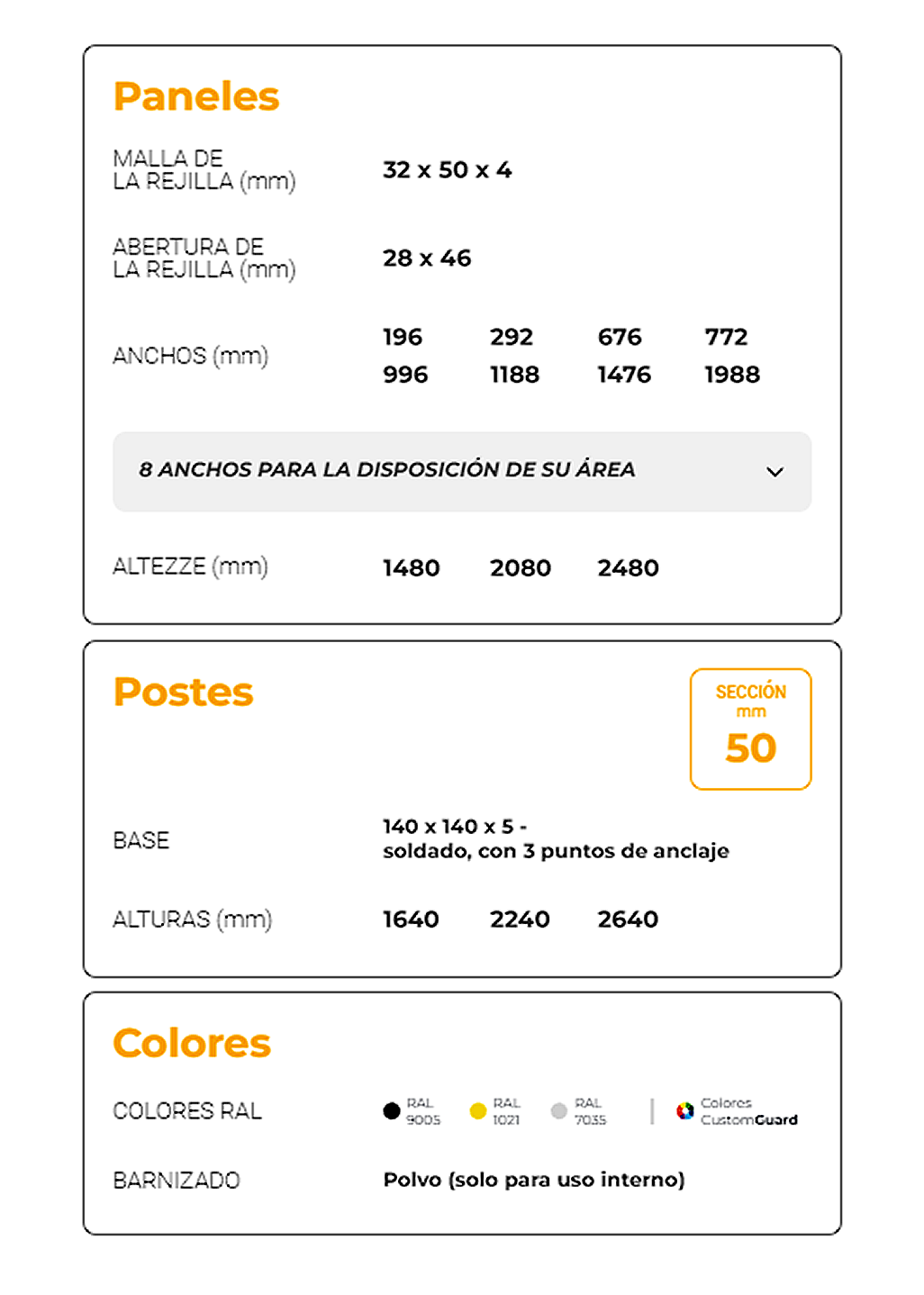 Vallados de seguridad industrial AdaptaGuard
